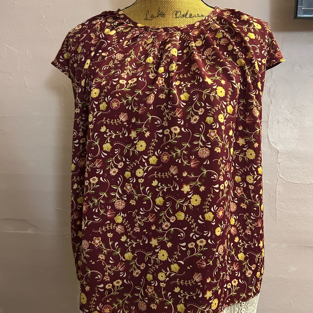 Floral Burgundy Women's Top